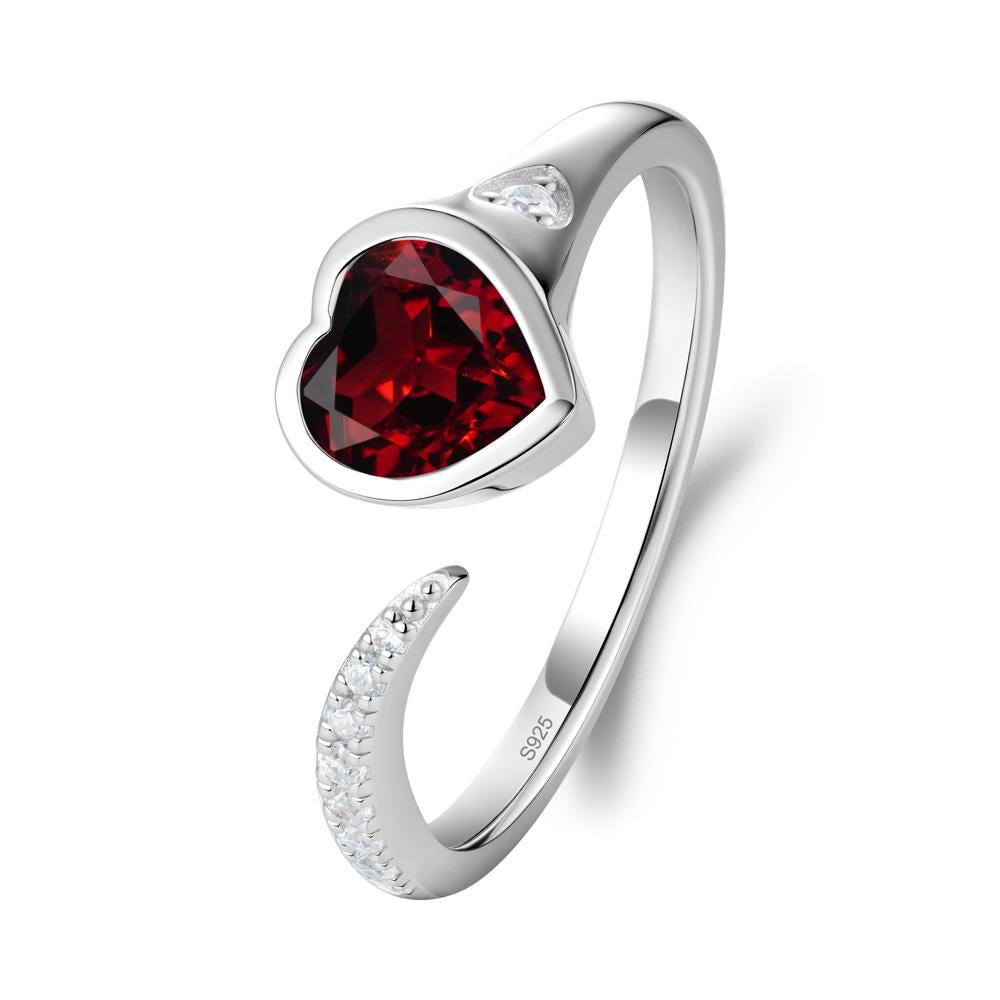 Garnet Open Engagement Ring - LUO Jewelry #metal_sterling silver
