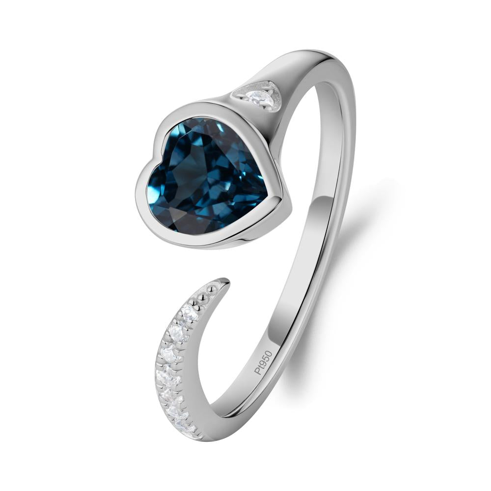 London Blue Topaz Open Engagement Ring - LUO Jewelry #metal_platinum