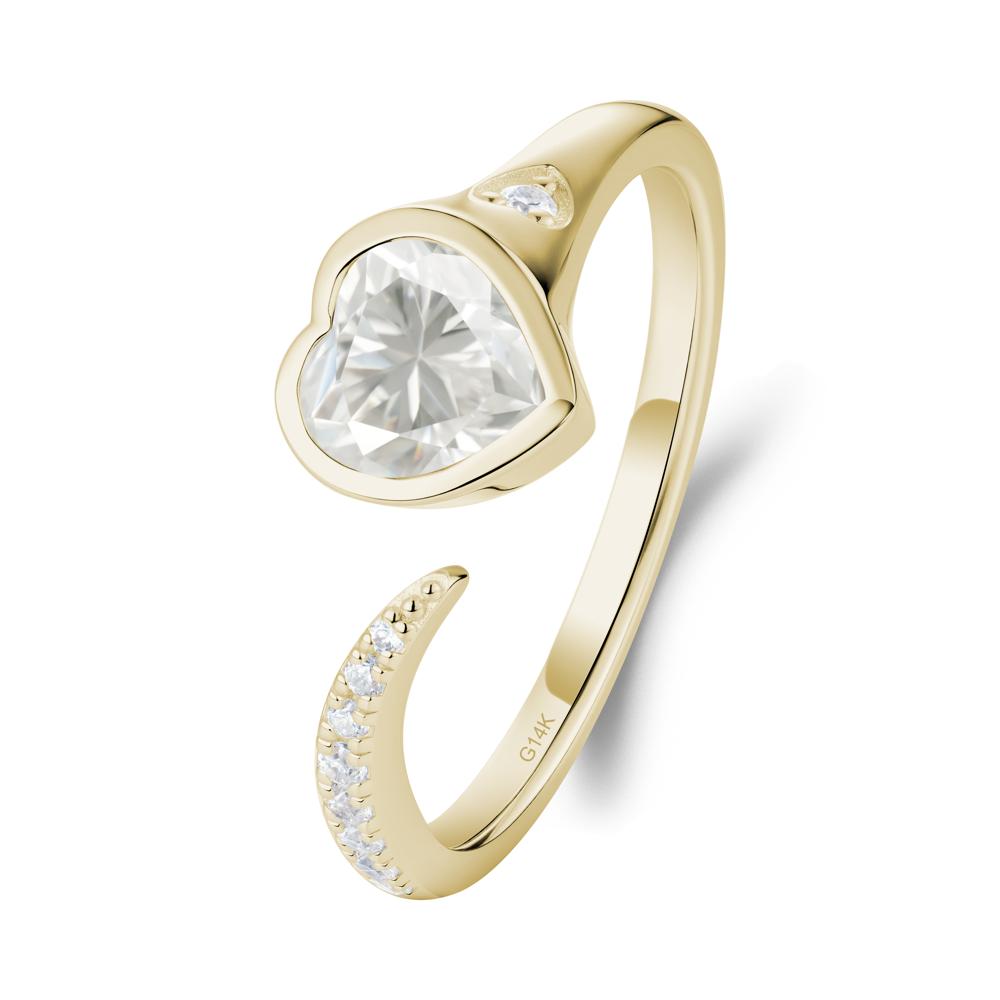 Moissanite Open Engagement Ring - LUO Jewelry #metal_14k yellow gold