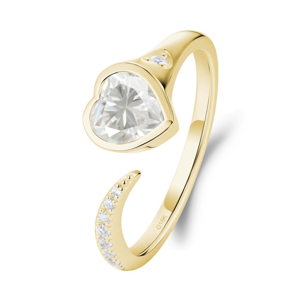 Moissanite Open Engagement Ring - LUO Jewelry #metal_18k yellow gold