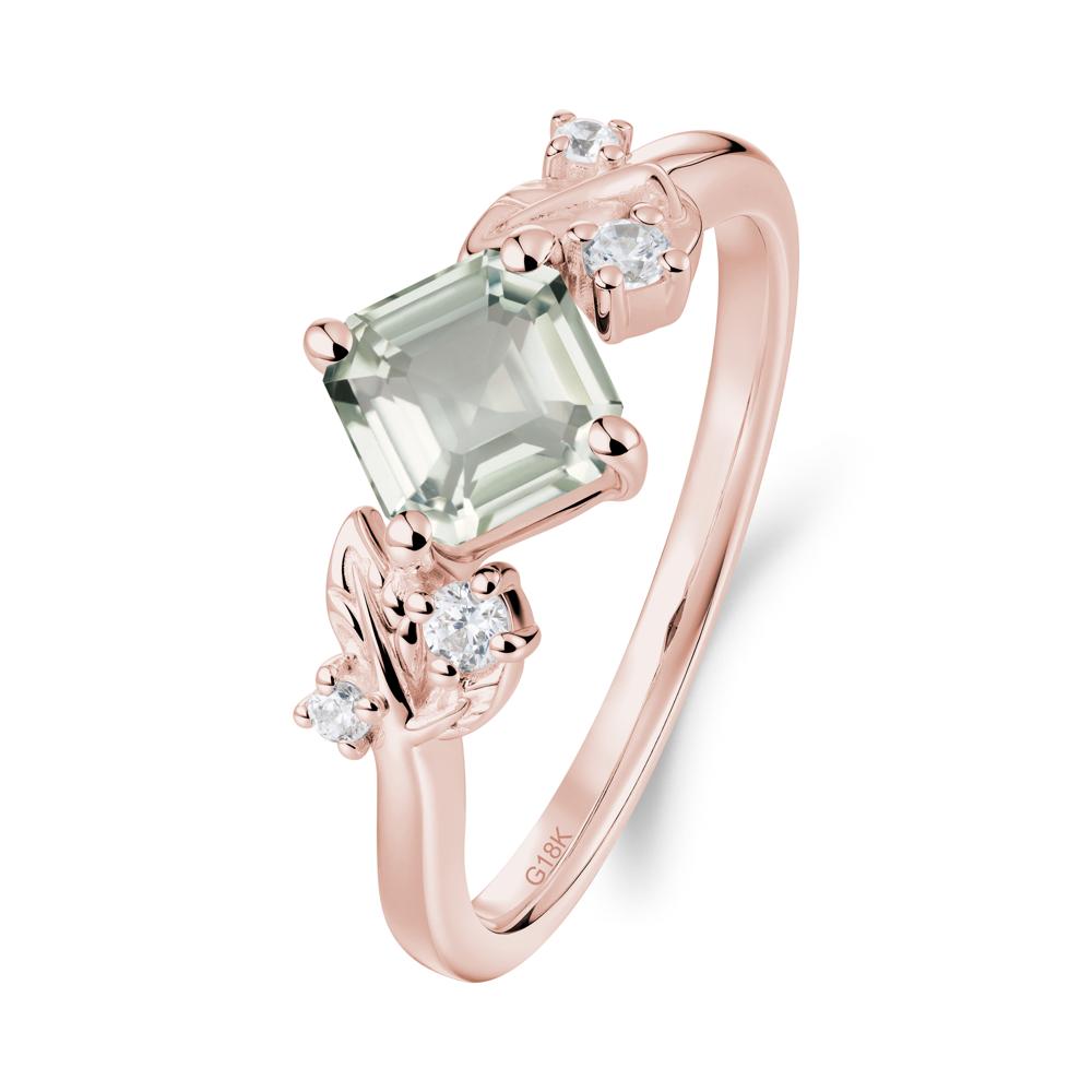 Nature Inspired Green Amethyst Promise Ring - LUO Jewelry #metal_18k rose gold