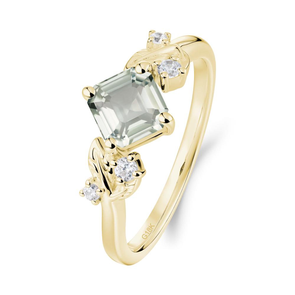 Nature Inspired Green Amethyst Promise Ring - LUO Jewelry #metal_18k yellow gold