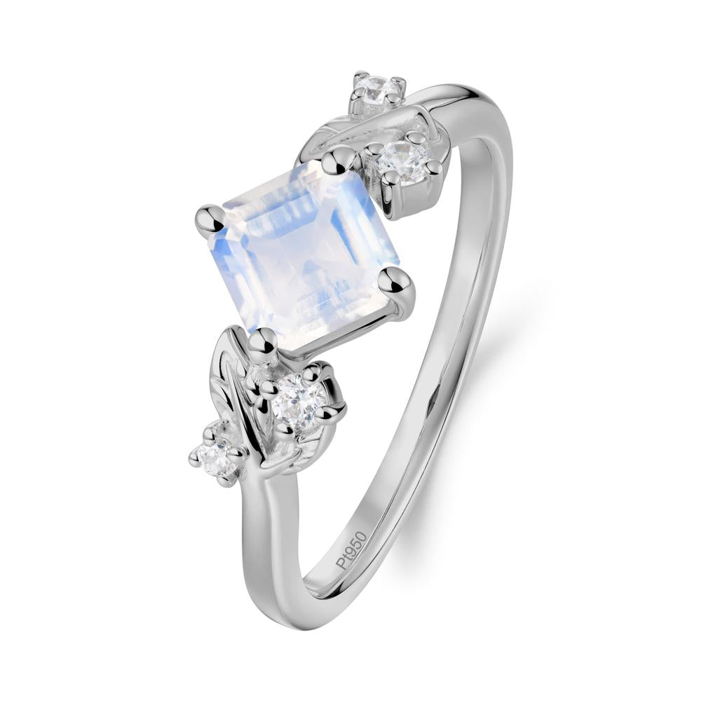 Nature Inspired Moonstone Promise Ring - LUO Jewelry #metal_platinum