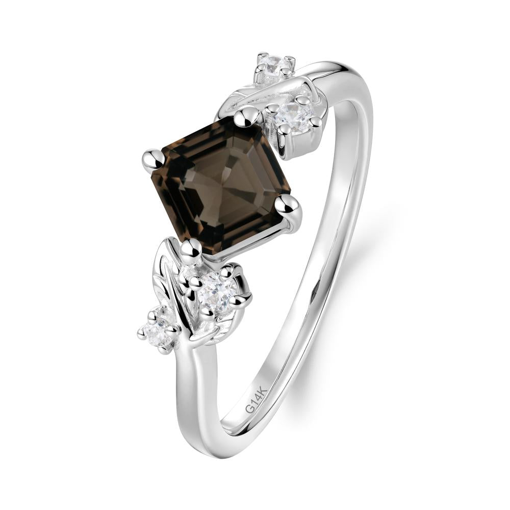 Nature Inspired Smoky Quartz Promise Ring - LUO Jewelry #metal_14k white gold