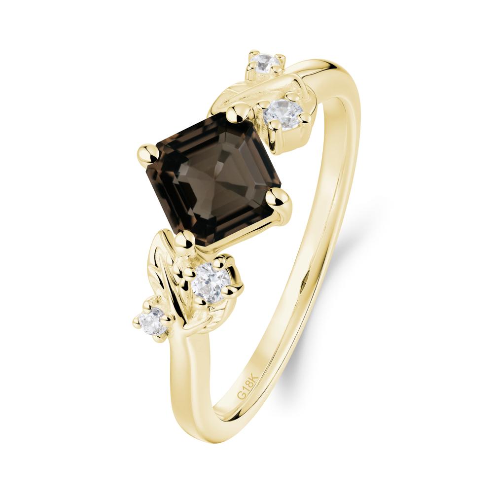 Nature Inspired Smoky Quartz Promise Ring - LUO Jewelry #metal_18k yellow gold