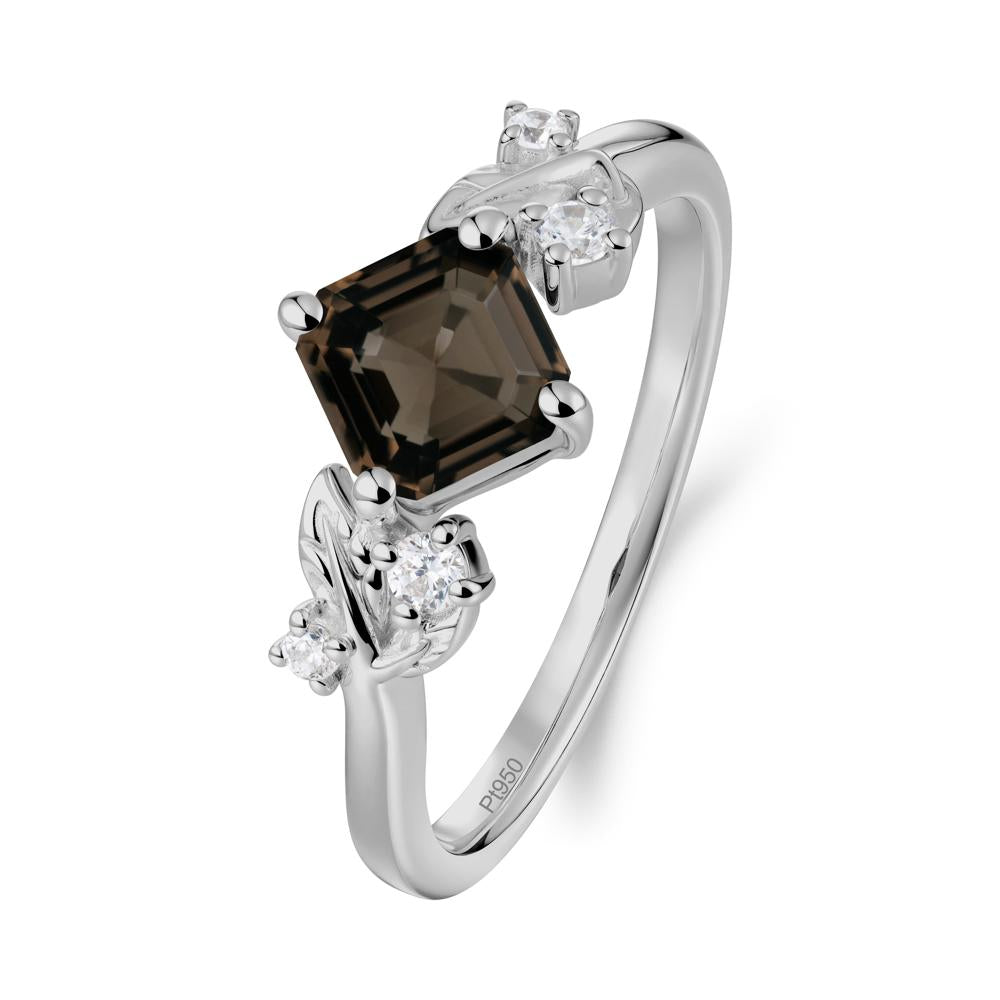 Nature Inspired Smoky Quartz Promise Ring - LUO Jewelry #metal_platinum