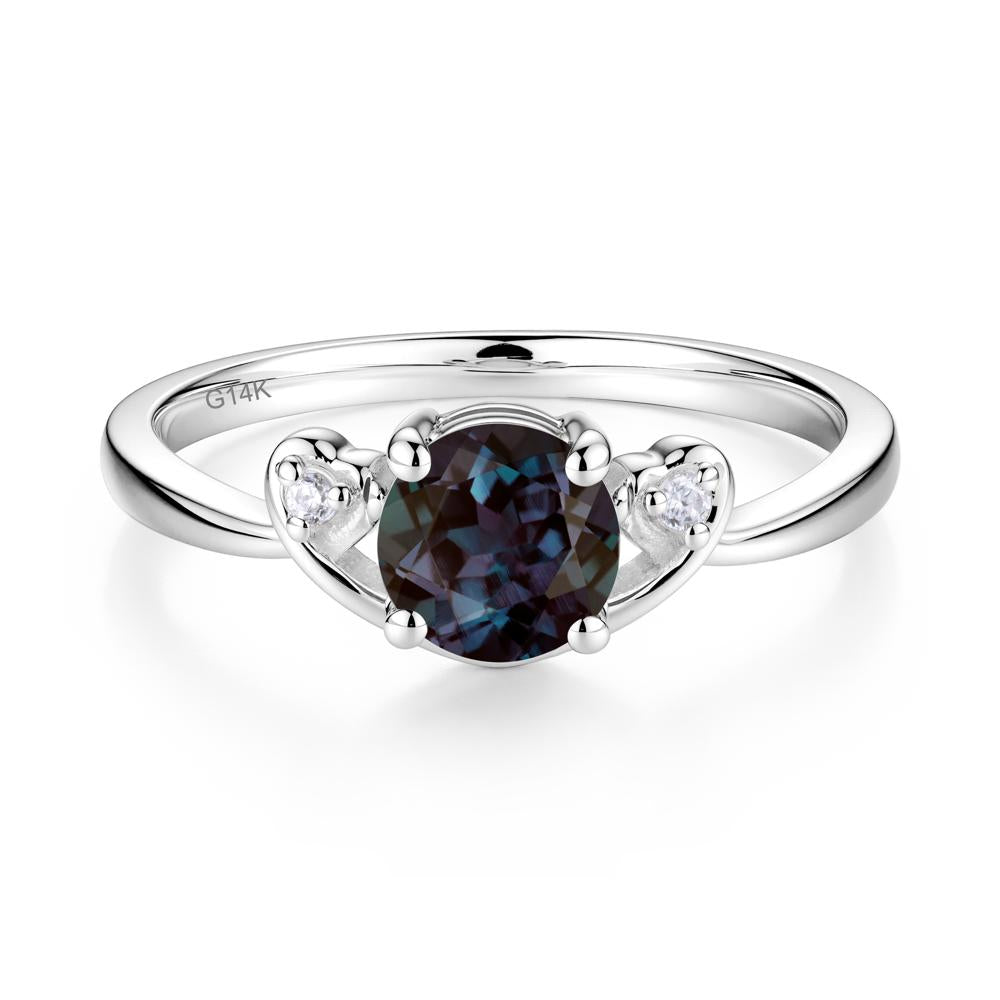 Twist Band Alexandrite Promise Ring - LUO Jewelry #metal_14k white gold