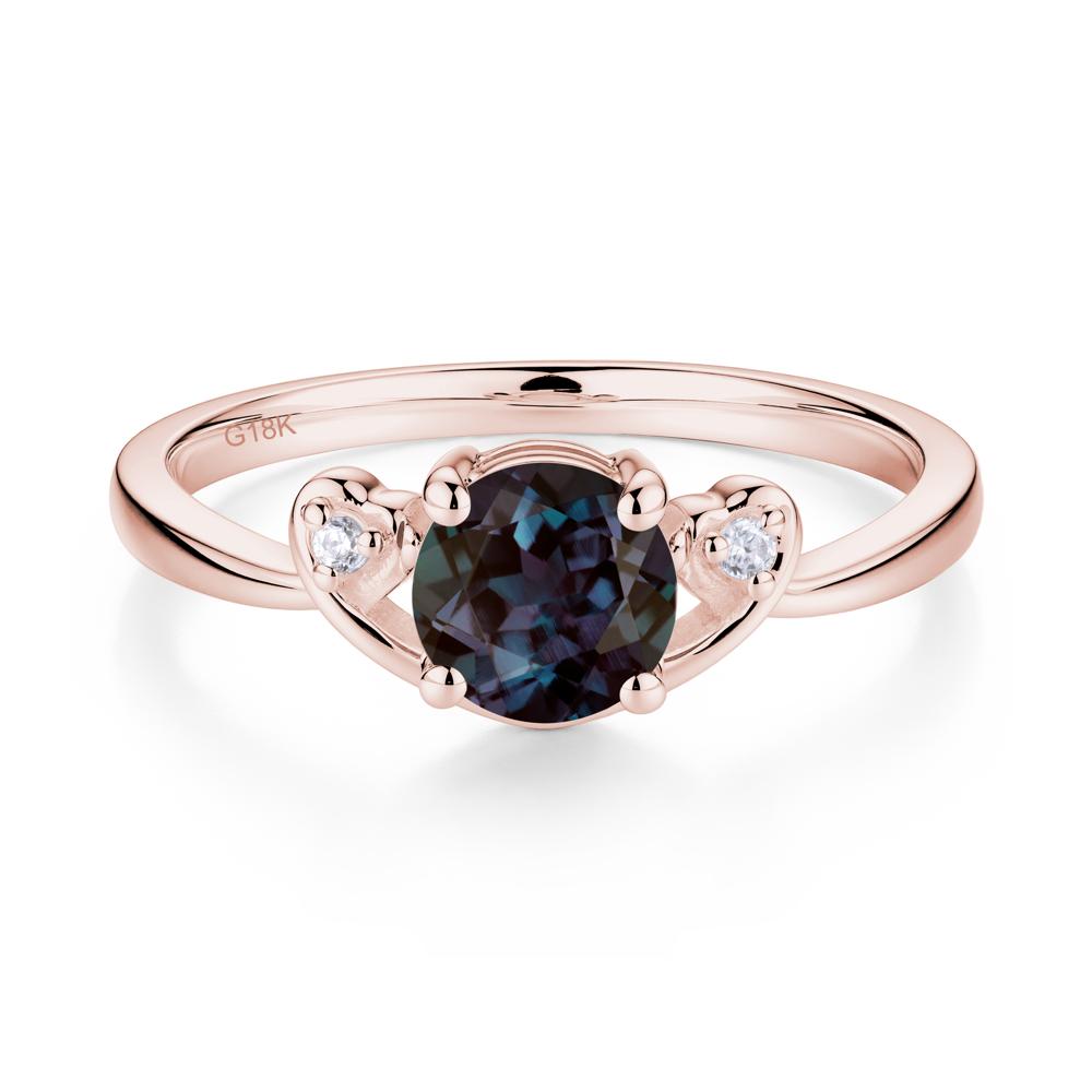 Twist Band Alexandrite Promise Ring - LUO Jewelry #metal_18k rose gold