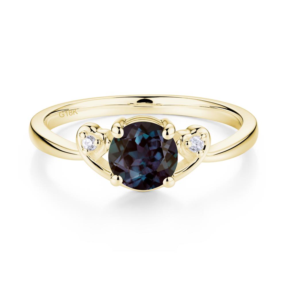 Twist Band Alexandrite Promise Ring - LUO Jewelry #metal_18k yellow gold