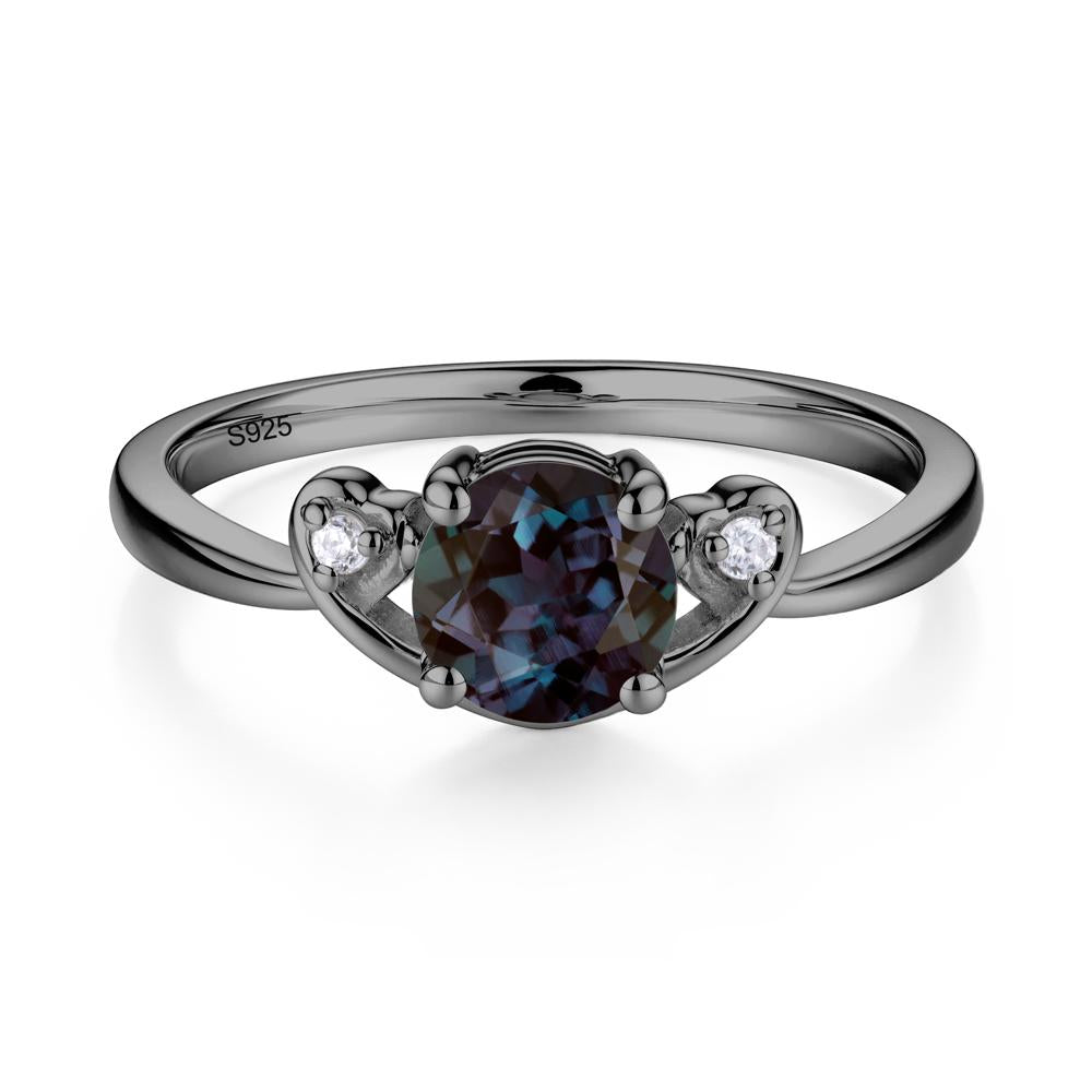 Twist Band Alexandrite Promise Ring - LUO Jewelry #metal_black finish sterling silver