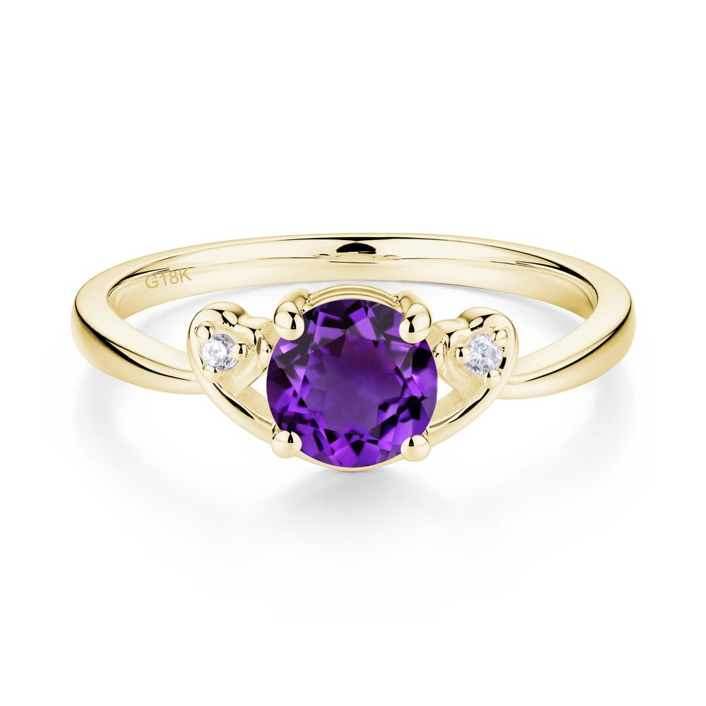 Twist Band Amethyst Promise Ring - LUO Jewelry #metal_18k yellow gold
