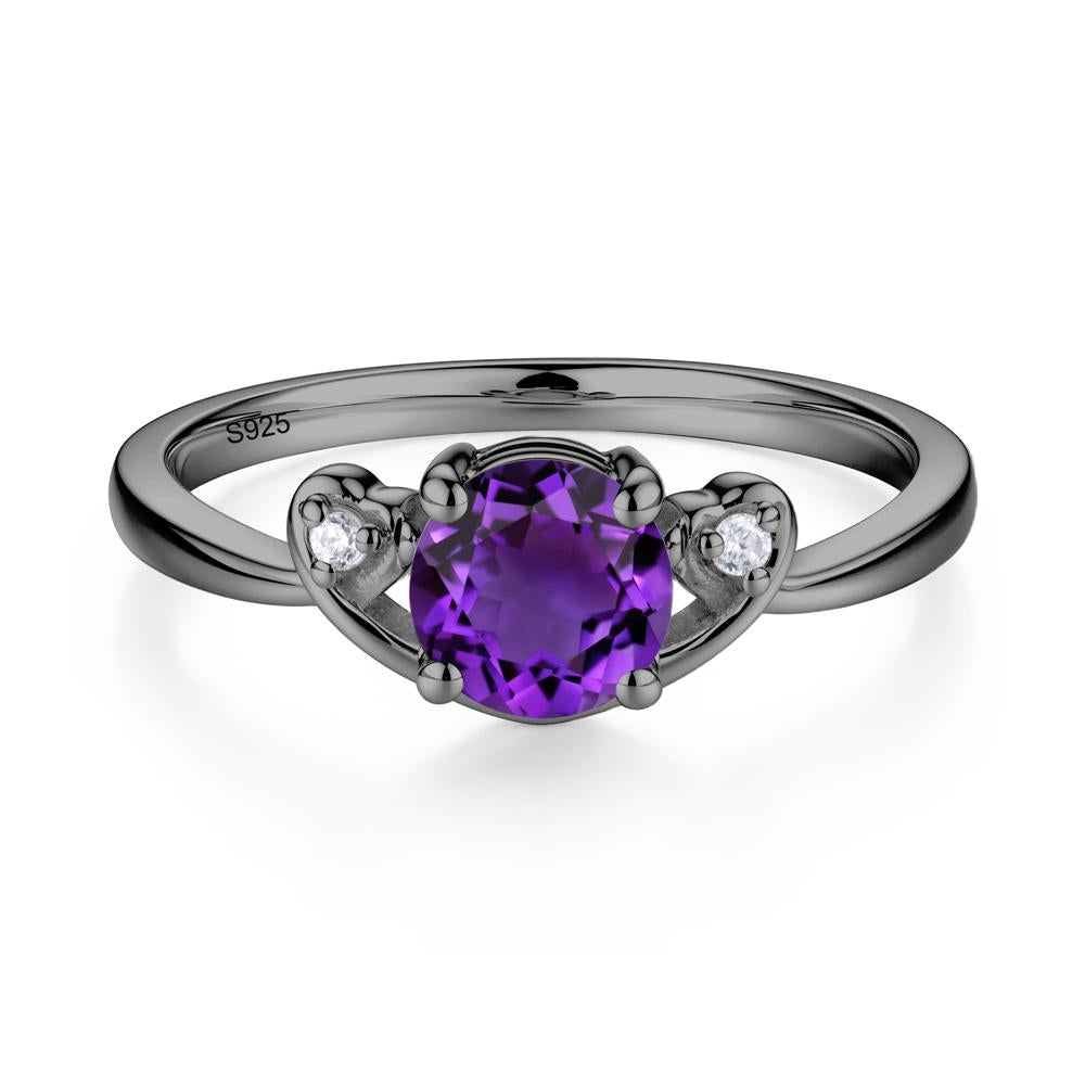Twist Band Amethyst Promise Ring - LUO Jewelry #metal_black finish sterling silver