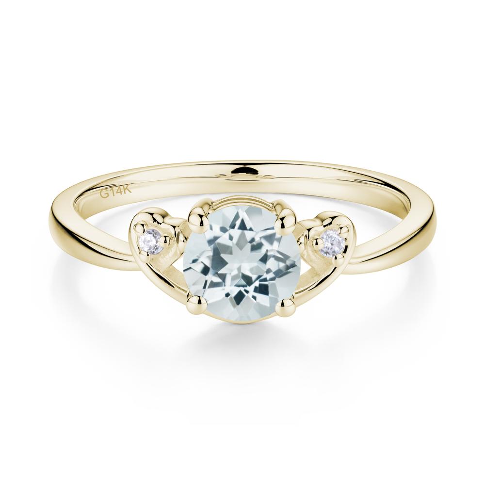 Twist Band Aquamarine Promise Ring - LUO Jewelry #metal_14k yellow gold
