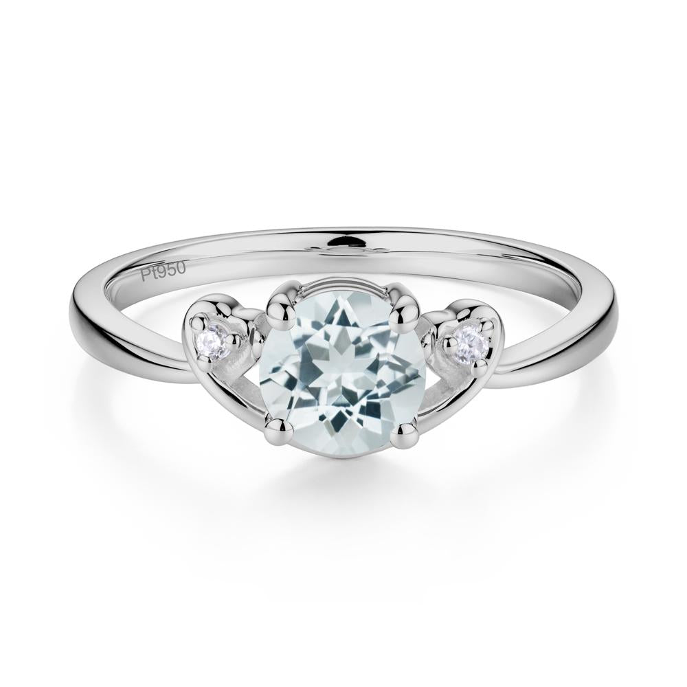 Twist Band Aquamarine Promise Ring - LUO Jewelry #metal_platinum