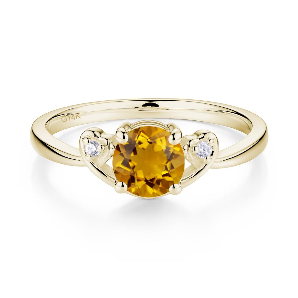 Twist Band Citrine Promise Ring - LUO Jewelry #metal_14k yellow gold