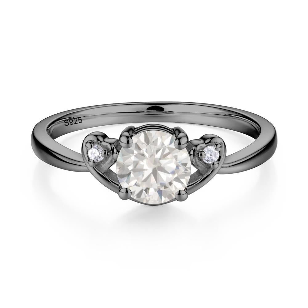 Twist Band Cubic Zirconia Promise Ring - LUO Jewelry #metal_black finish sterling silver