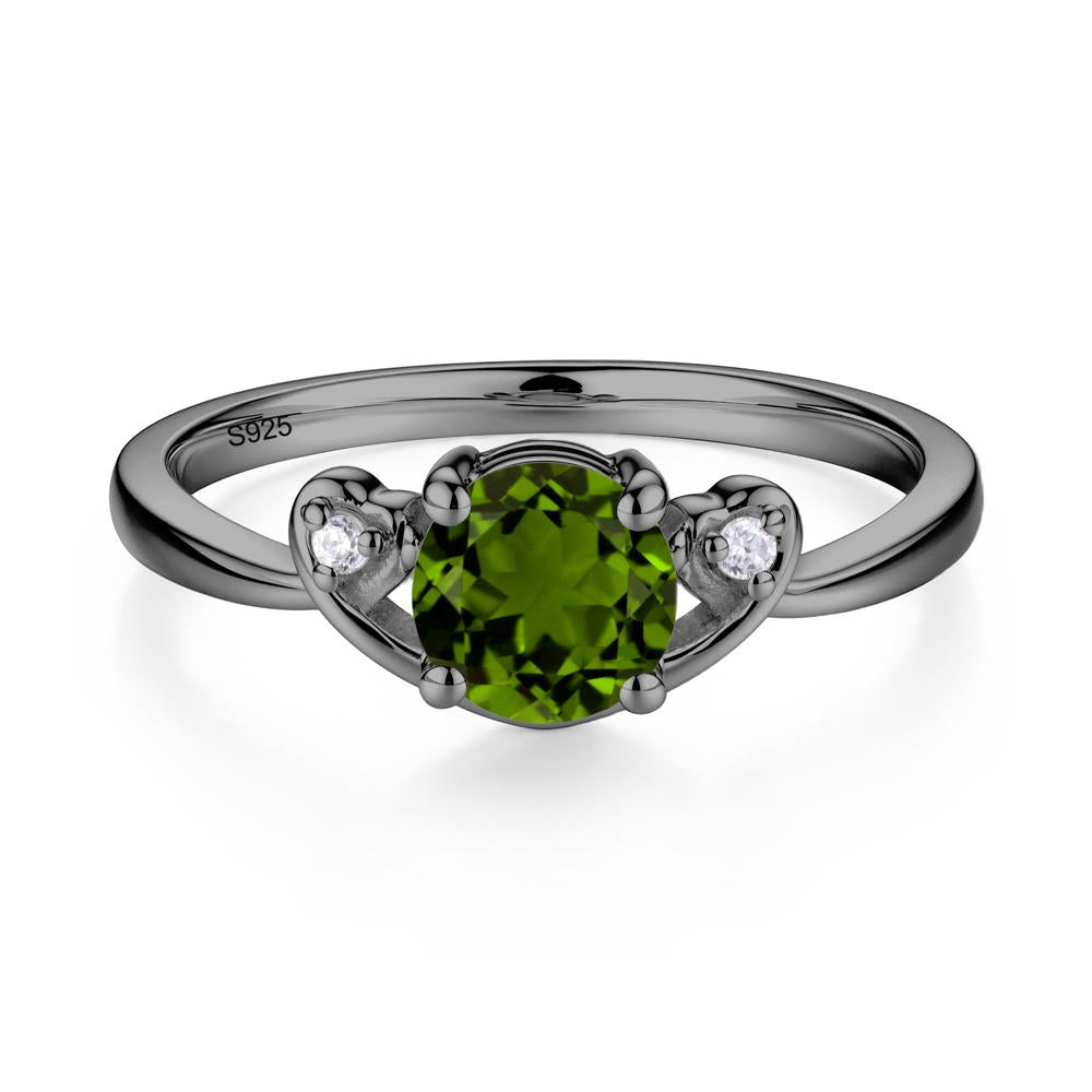 Twist Band Diopside Promise Ring - LUO Jewelry #metal_black finish sterling silver