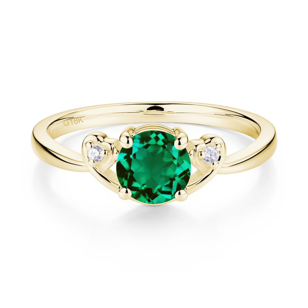 Twist Band Emerald Promise Ring - LUO Jewelry #metal_18k yellow gold