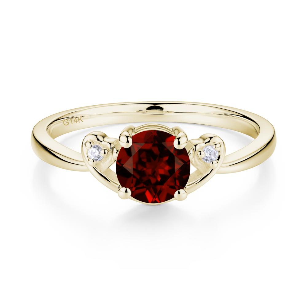 Twist Band Garnet Promise Ring - LUO Jewelry #metal_14k yellow gold