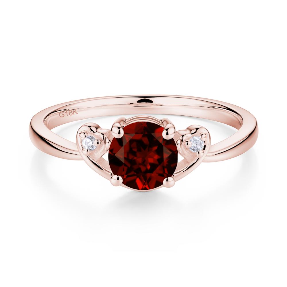 Twist Band Garnet Promise Ring - LUO Jewelry #metal_18k rose gold