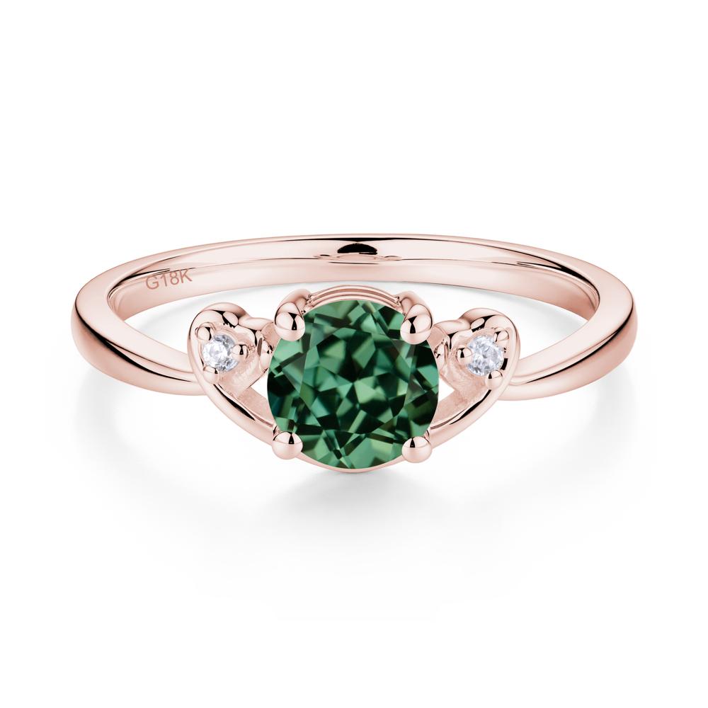 Twist Band Green Sapphire Promise Ring - LUO Jewelry #metal_18k rose gold