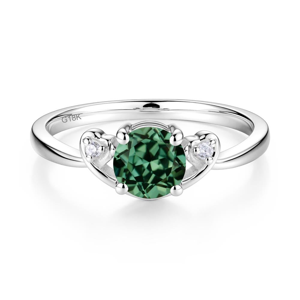 Twist Band Green Sapphire Promise Ring - LUO Jewelry #metal_18k white gold