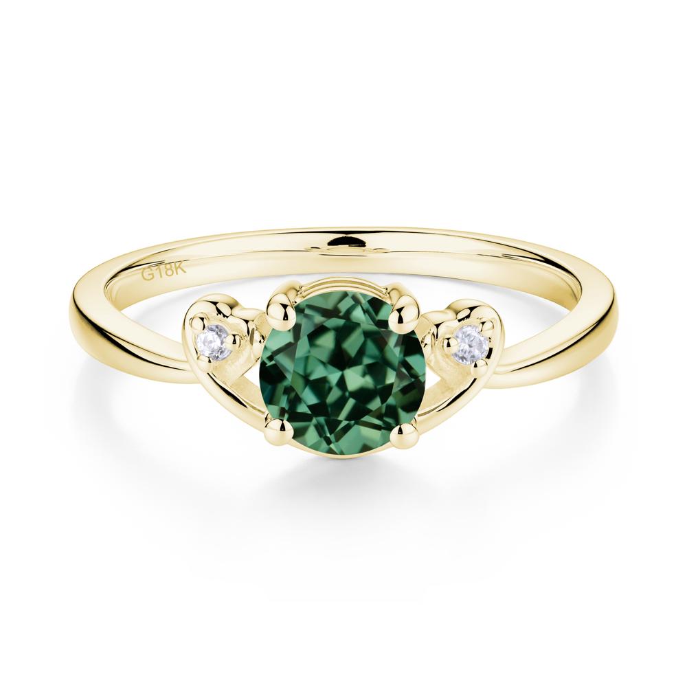 Twist Band Green Sapphire Promise Ring - LUO Jewelry #metal_18k yellow gold