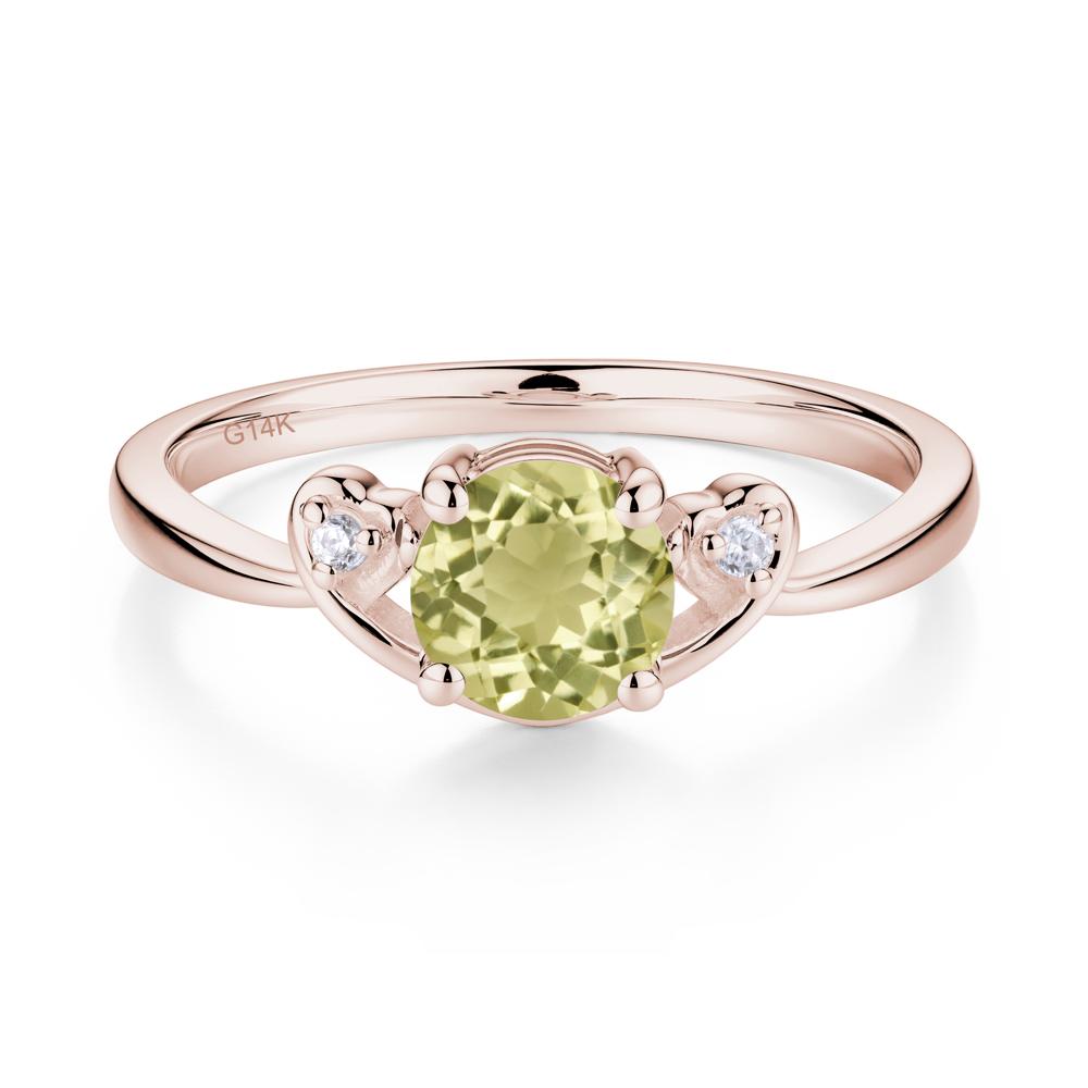 Twist Band Lemon Quartz Promise Ring - LUO Jewelry #metal_14k rose gold