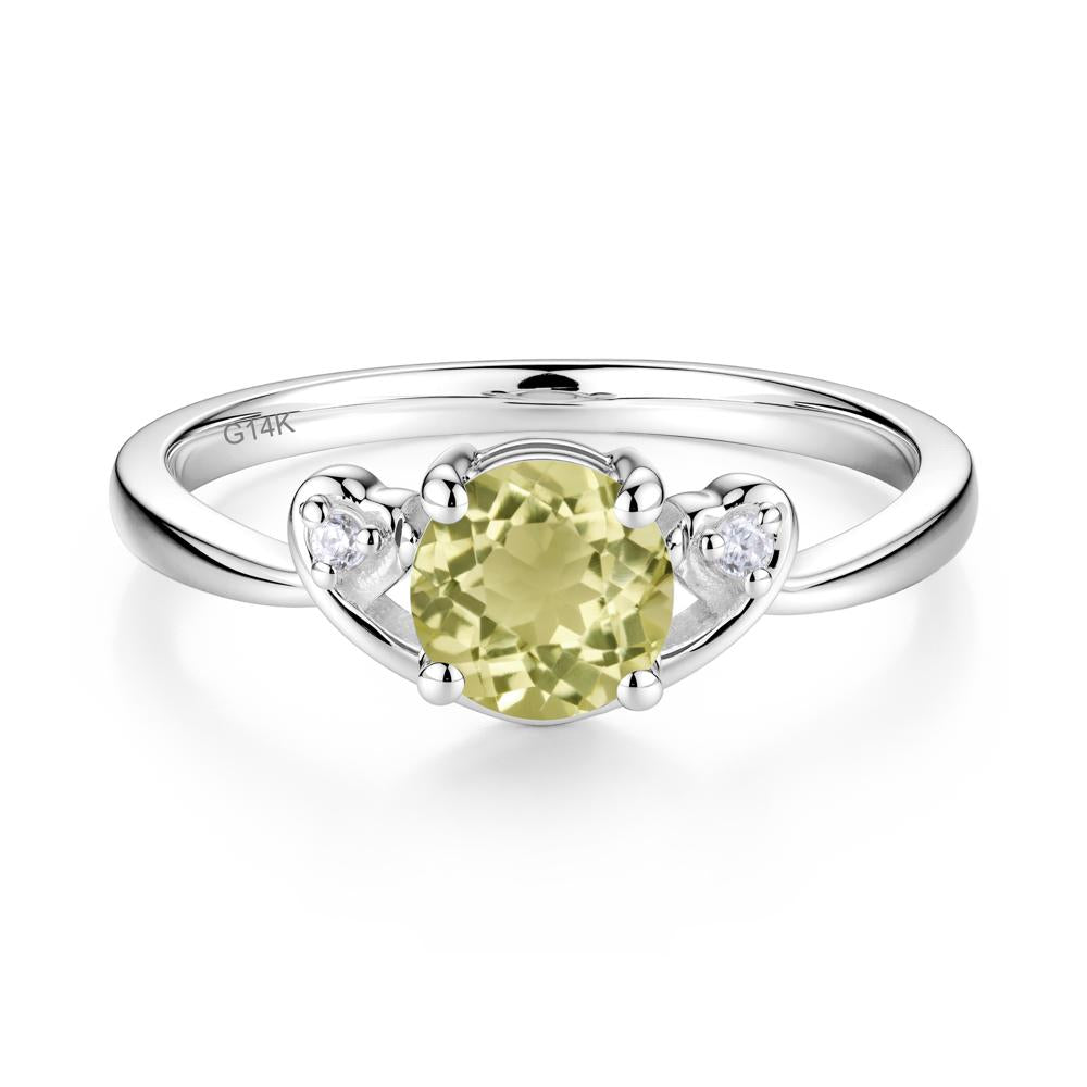 Twist Band Lemon Quartz Promise Ring - LUO Jewelry #metal_14k white gold