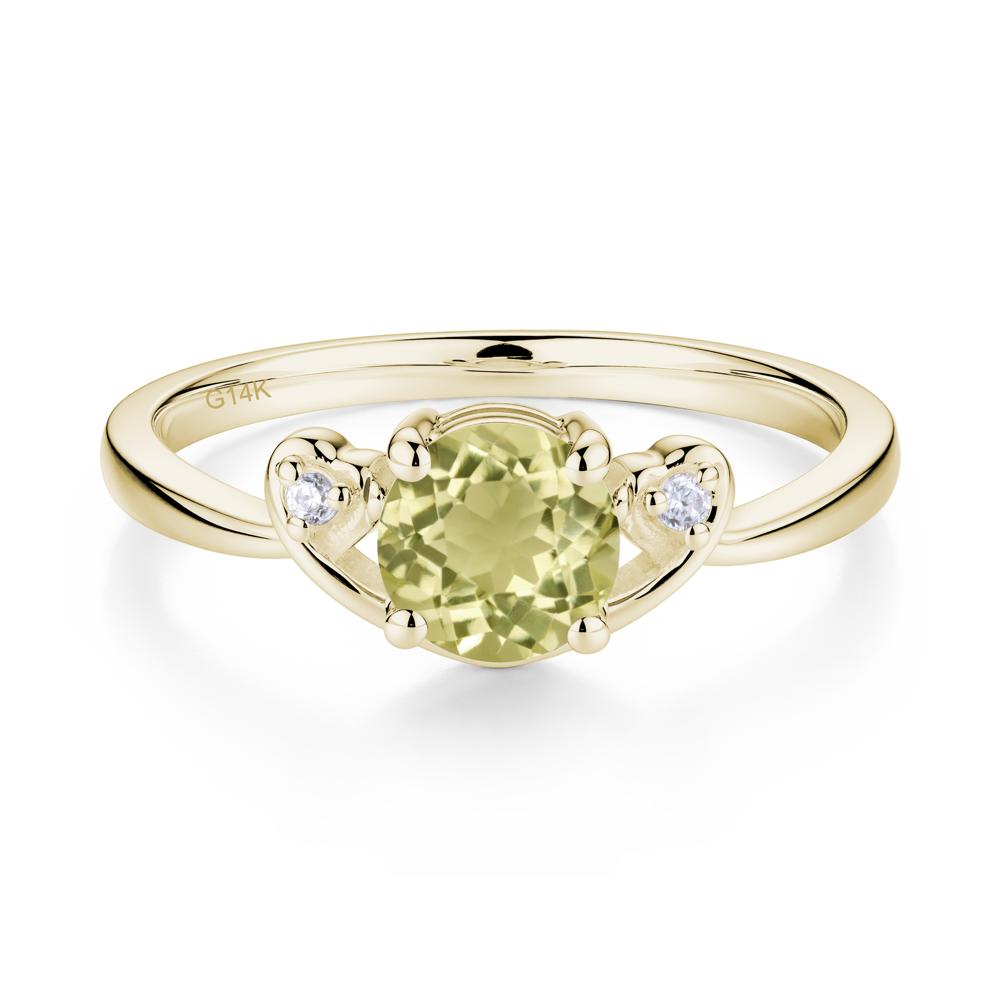 Twist Band Lemon Quartz Promise Ring - LUO Jewelry #metal_14k yellow gold
