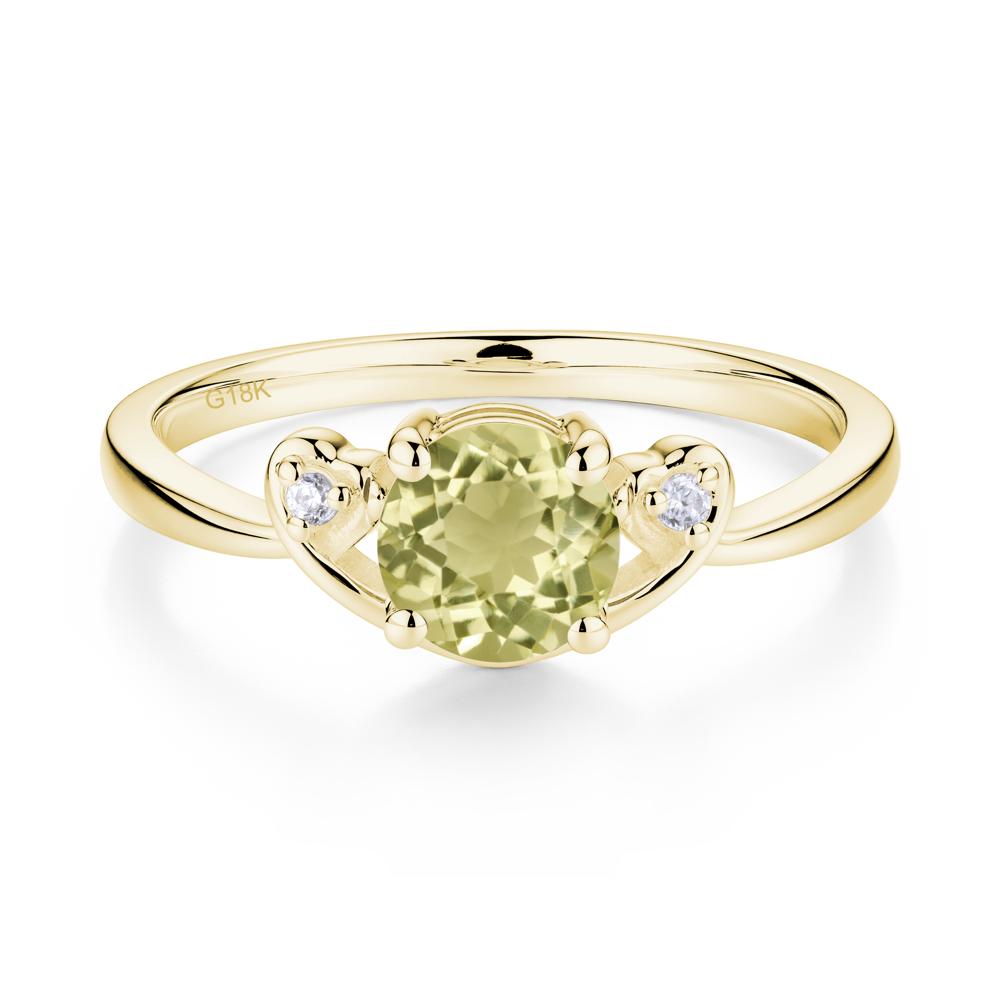 Twist Band Lemon Quartz Promise Ring - LUO Jewelry #metal_18k yellow gold