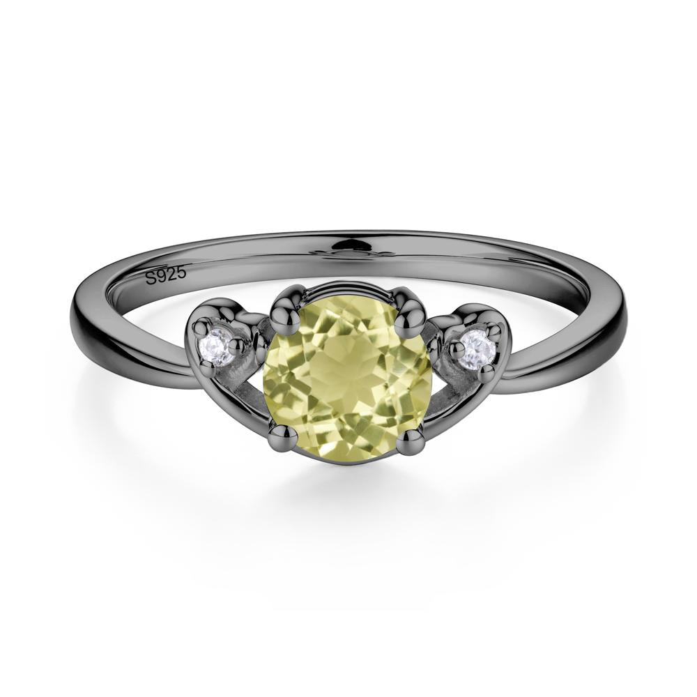 Twist Band Lemon Quartz Promise Ring - LUO Jewelry #metal_black finish sterling silver
