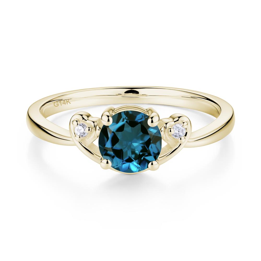 Twist Band London Blue Topaz Promise Ring - LUO Jewelry #metal_14k yellow gold
