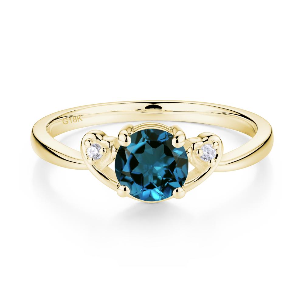 Twist Band London Blue Topaz Promise Ring - LUO Jewelry #metal_18k yellow gold