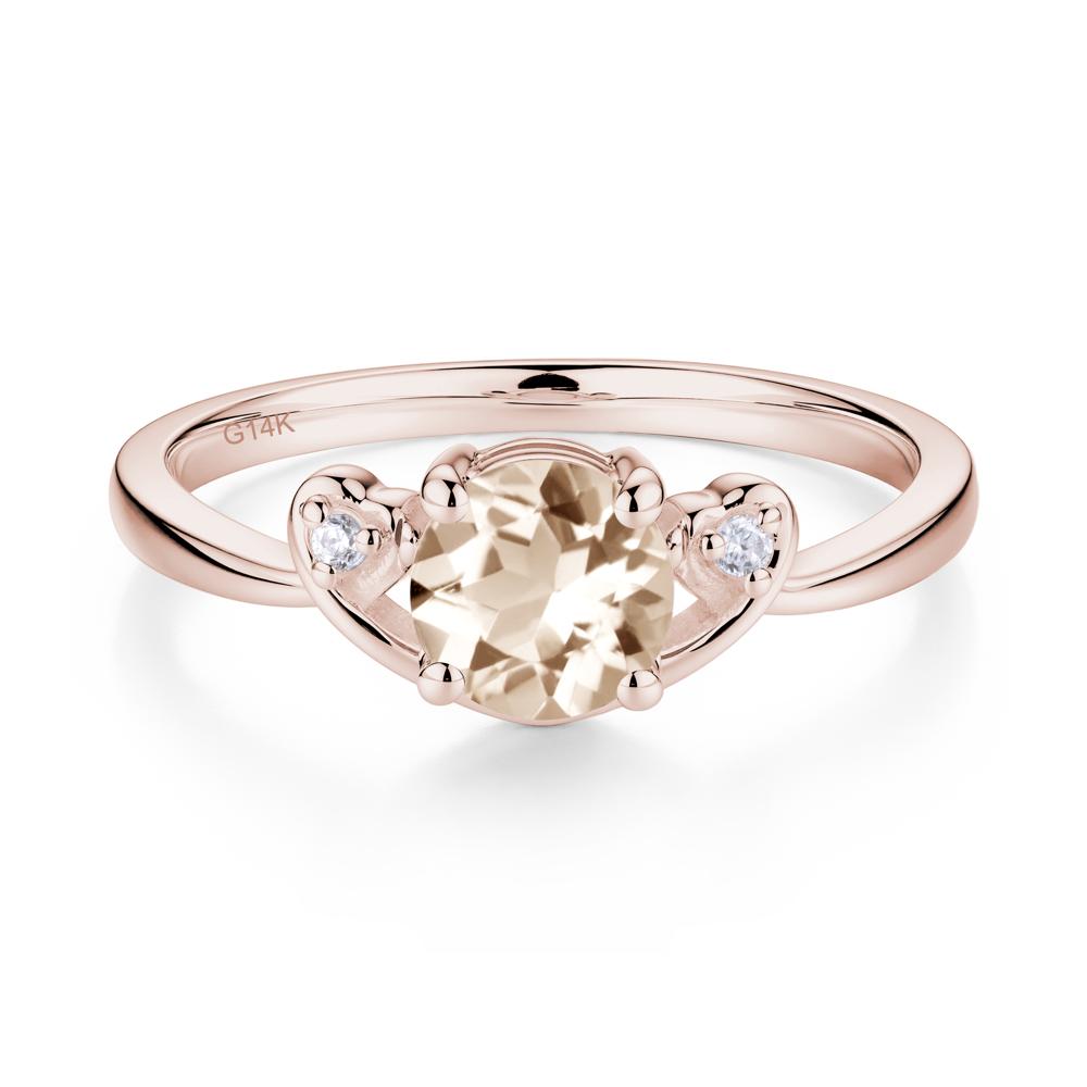 Twist Band Morganite Promise Ring - LUO Jewelry #metal_14k rose gold