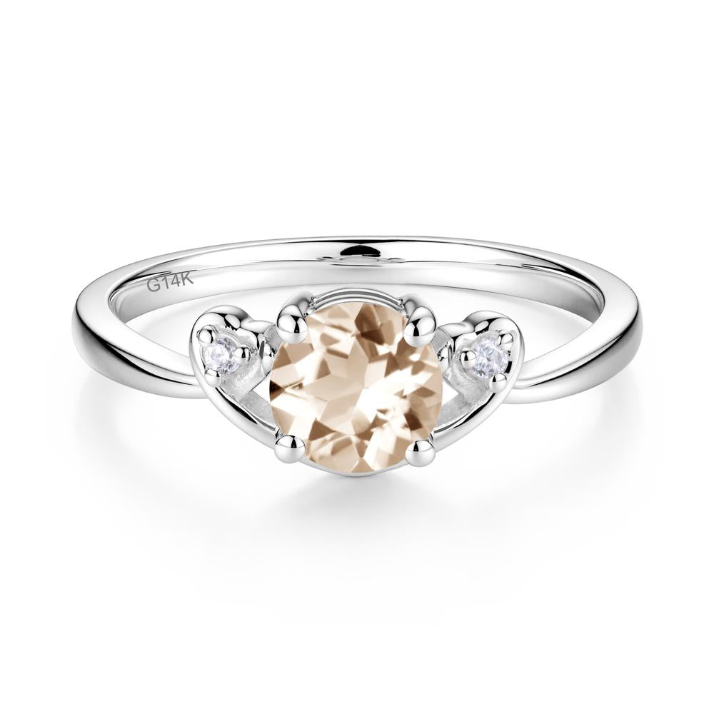 Twist Band Morganite Promise Ring - LUO Jewelry #metal_14k white gold