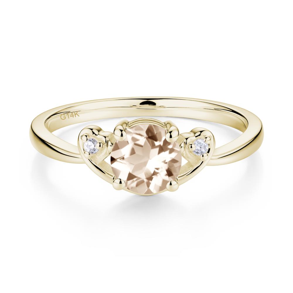Twist Band Morganite Promise Ring - LUO Jewelry #metal_14k yellow gold
