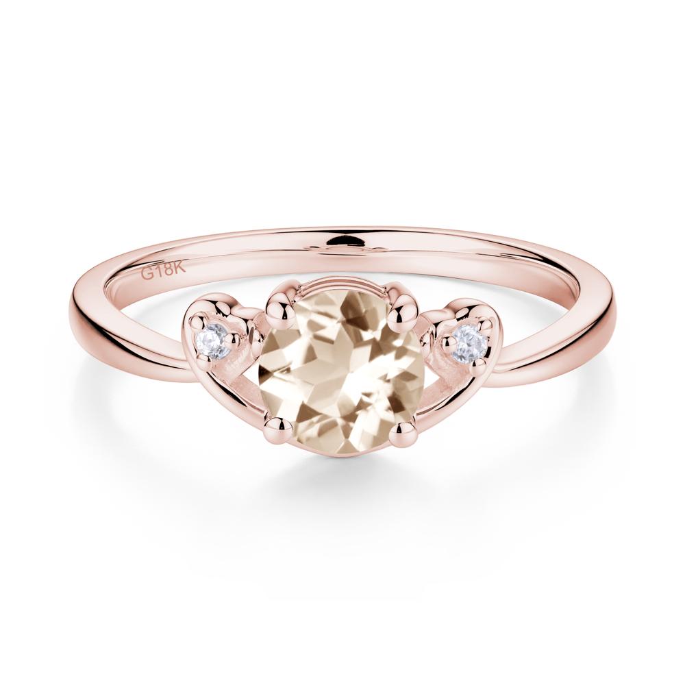 Twist Band Morganite Promise Ring - LUO Jewelry #metal_18k rose gold