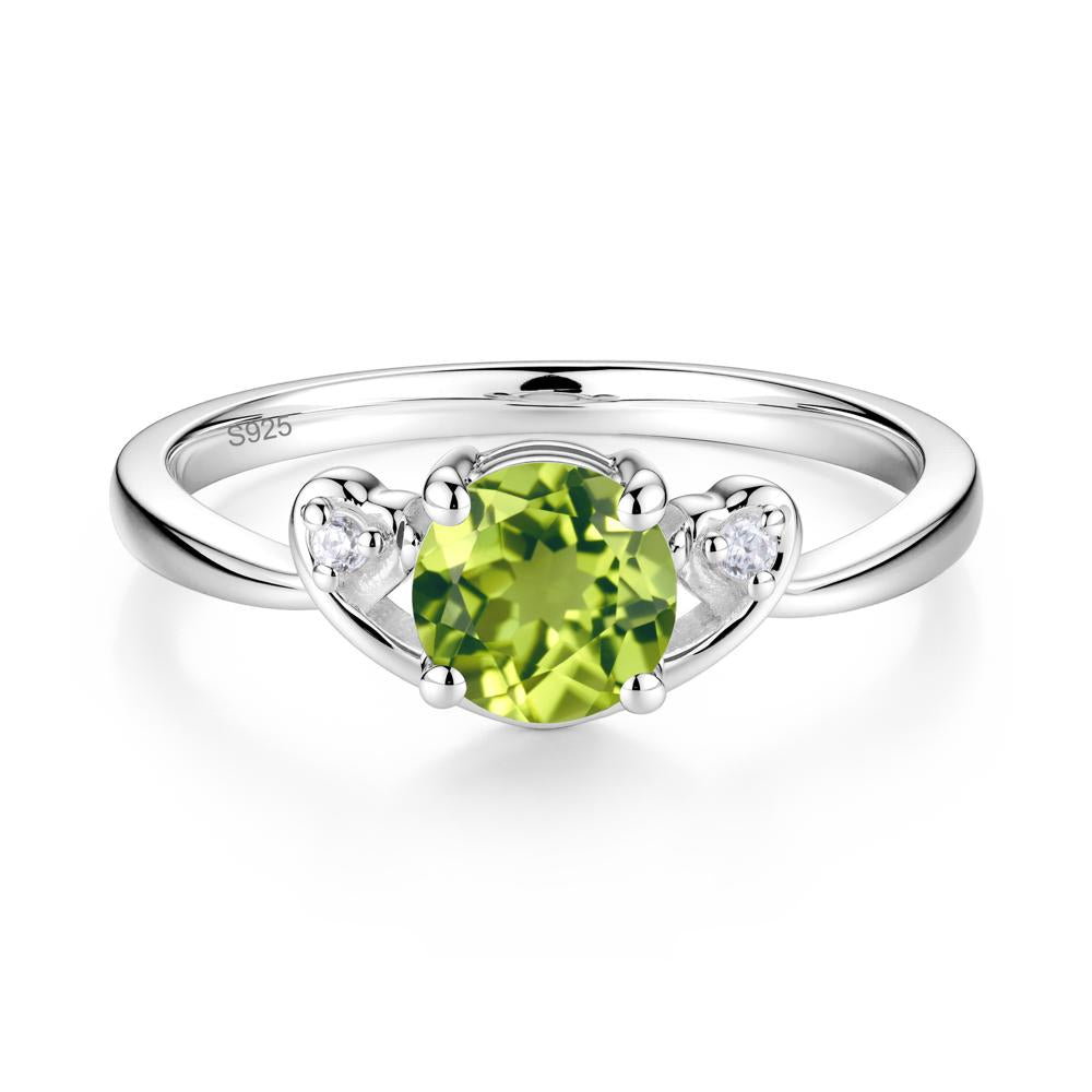 Twist Band Peridot Promise Ring - LUO Jewelry #metal_sterling silver