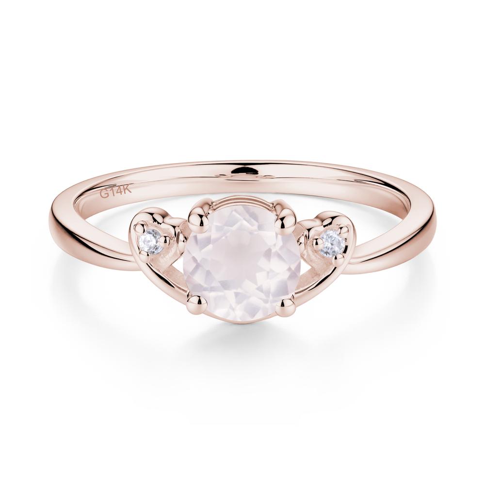 Twist Band Rose Quartz Promise Ring - LUO Jewelry #metal_14k rose gold