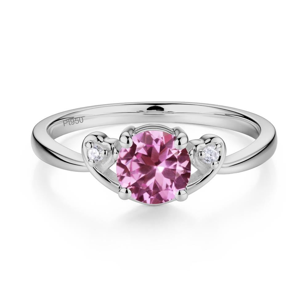 Twist Band Pink Sapphire Promise Ring - LUO Jewelry #metal_platinum