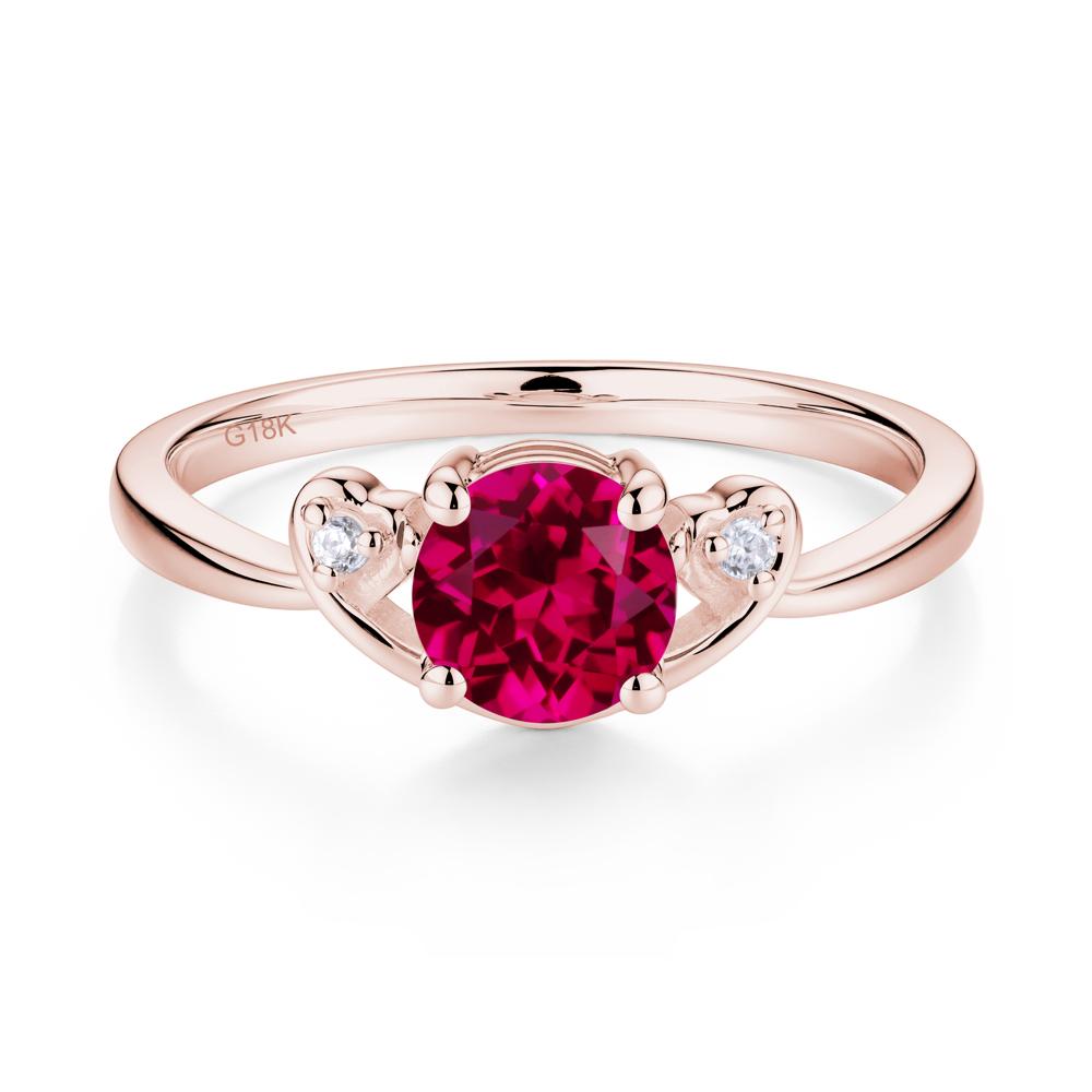 Twist Band Ruby Promise Ring - LUO Jewelry #metal_18k rose gold