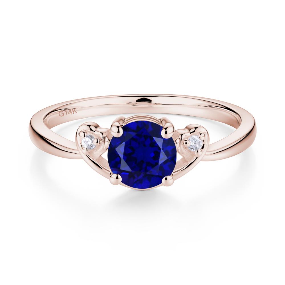 Twist Band Sapphire Promise Ring - LUO Jewelry #metal_14k rose gold