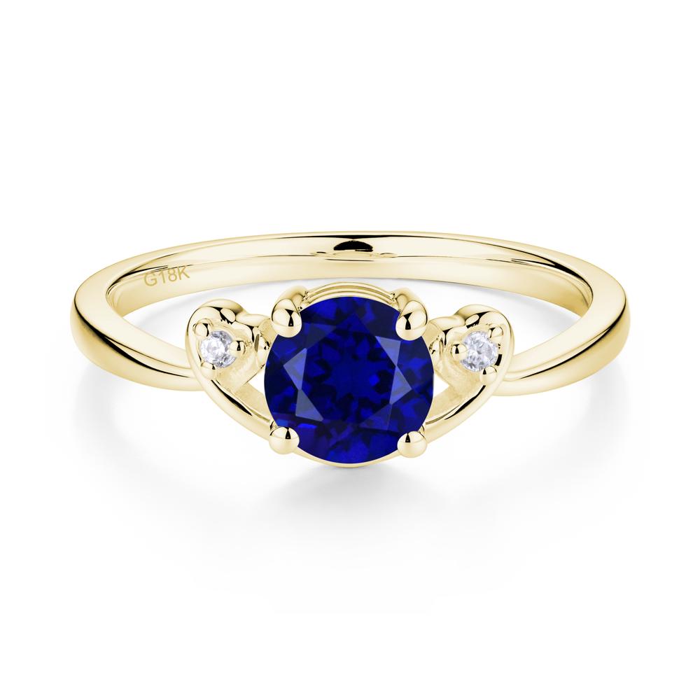 Twist Band Sapphire Promise Ring - LUO Jewelry #metal_18k yellow gold