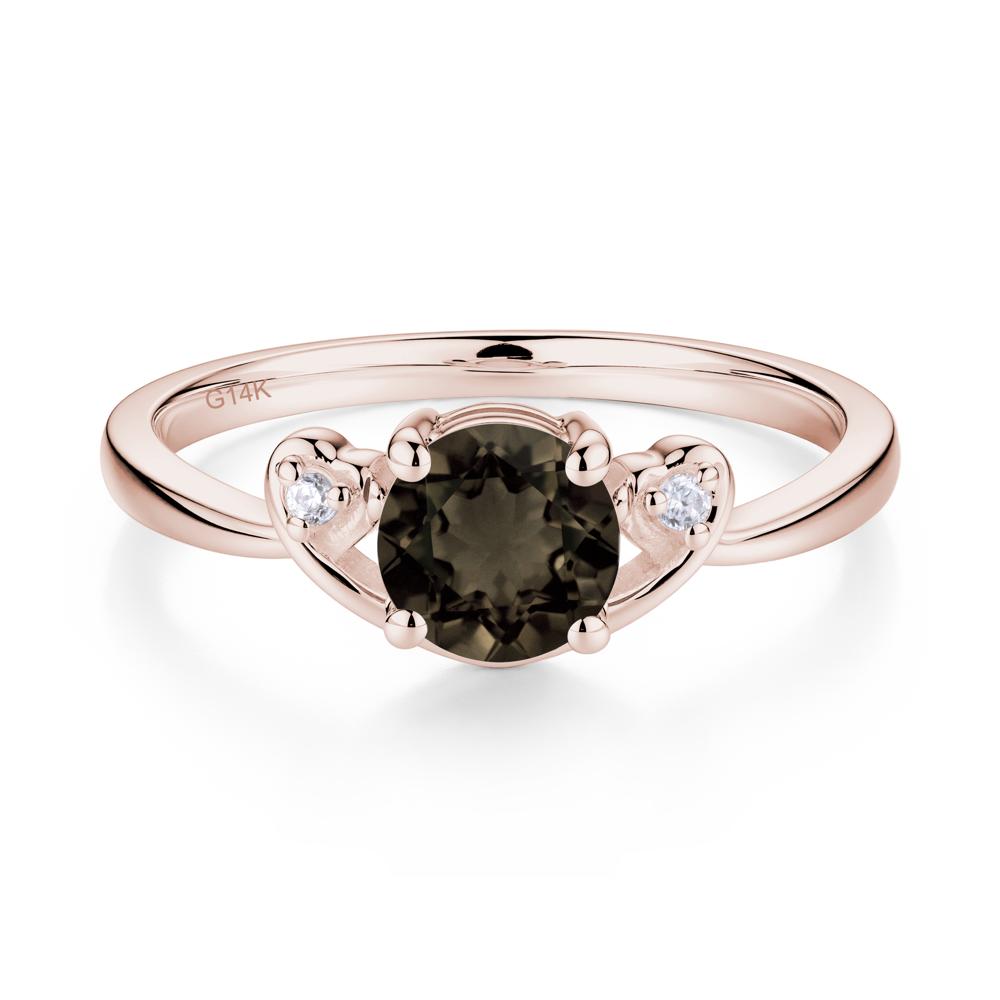 Twist Band Smoky Quartz Promise Ring - LUO Jewelry #metal_14k rose gold
