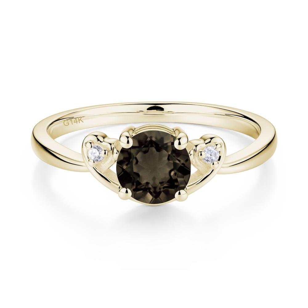 Twist Band Smoky Quartz Promise Ring - LUO Jewelry #metal_14k yellow gold