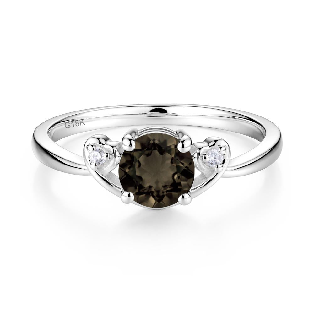 Twist Band Smoky Quartz Promise Ring - LUO Jewelry #metal_18k white gold