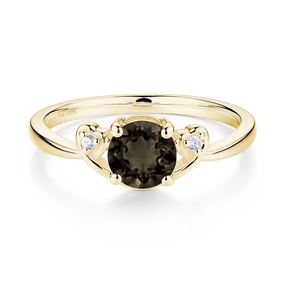 Twist Band Smoky Quartz Promise Ring - LUO Jewelry #metal_18k yellow gold