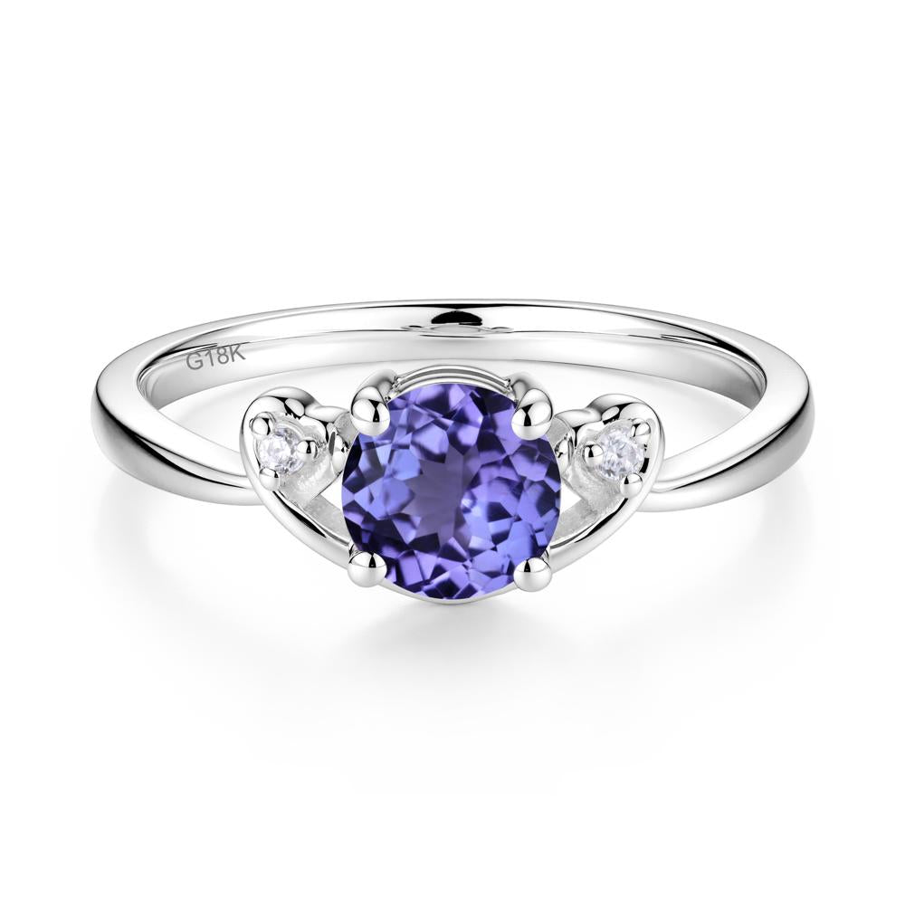 Twist Band Tanzanite Promise Ring - LUO Jewelry #metal_18k white gold