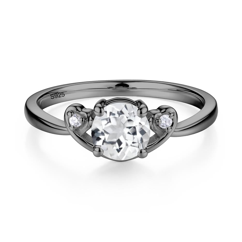 Twist Band White Topaz Promise Ring - LUO Jewelry #metal_black finish sterling silver